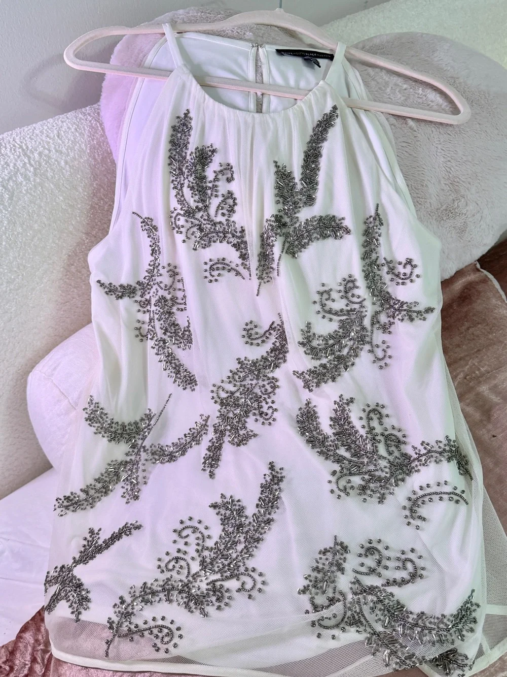 White House Black Market Soft Pink Sleeveless Top Size L - Picture 6 of 15